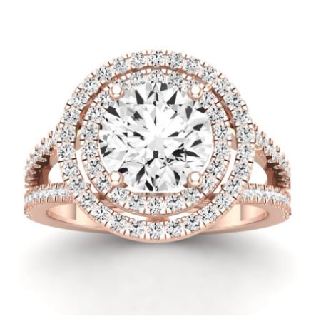 Flora Moissanite Matching Band Only (engagement Ring Not Included) For Ring With Round Center rosegold