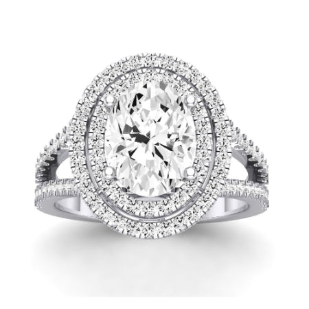 Flora Oval Moissanite Bridal Set whitegold