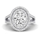 Flora Oval Moissanite Engagement Ring whitegold