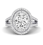 Flora Oval Moissanite Engagement Ring whitegold