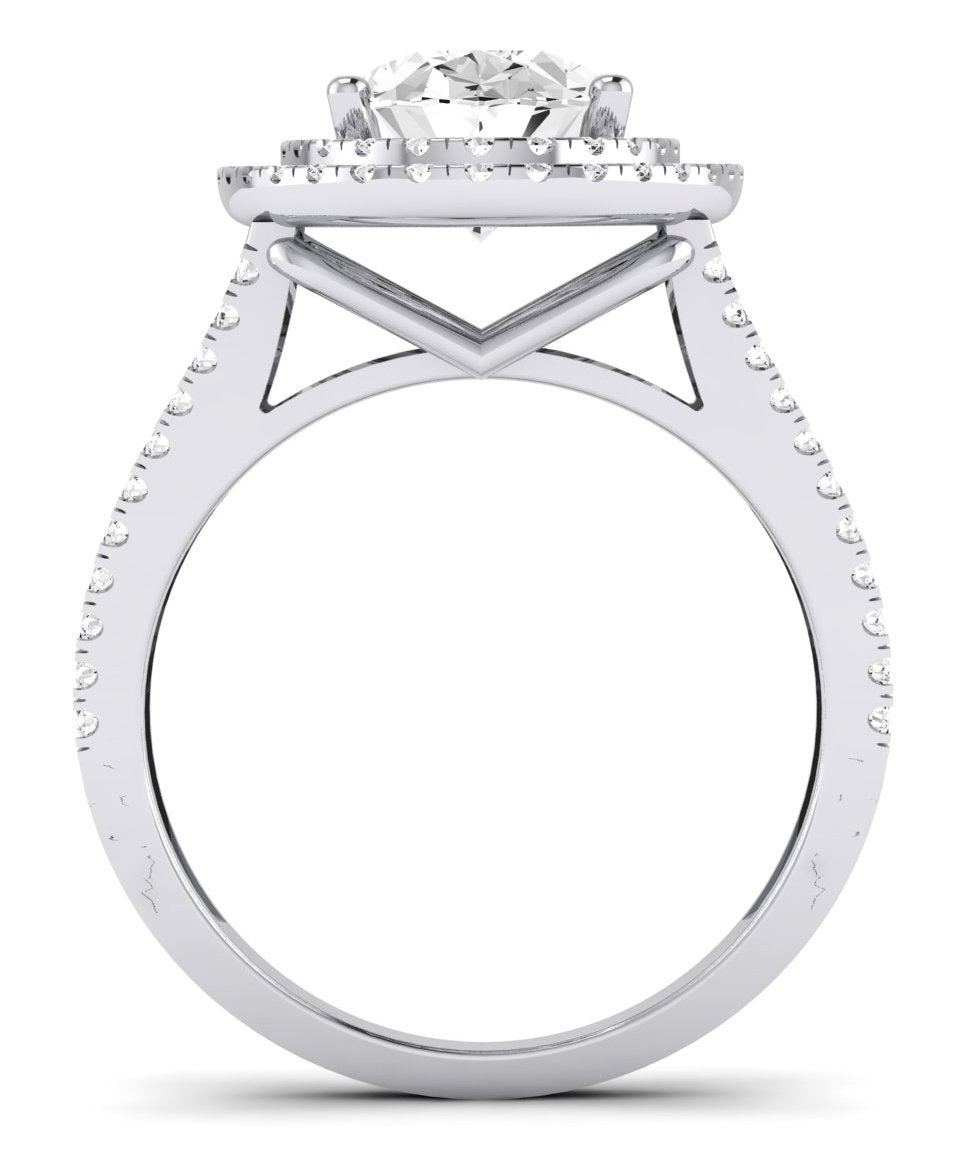 Flora Oval Moissanite Engagement Ring whitegold