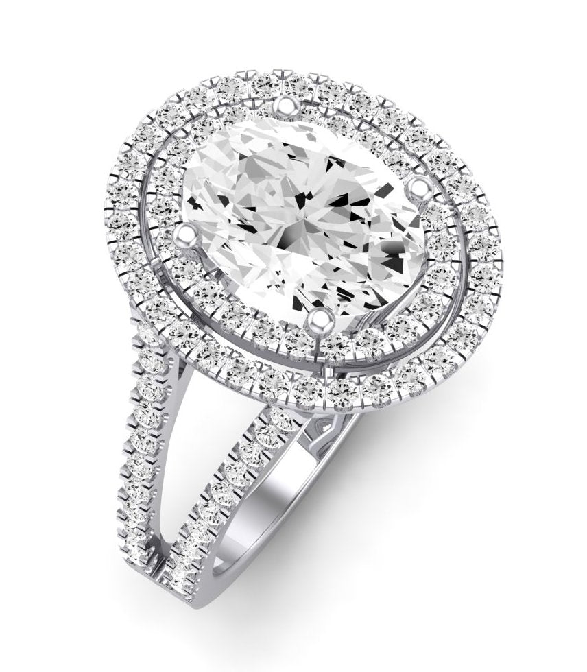 Flora Oval Moissanite Engagement Ring whitegold