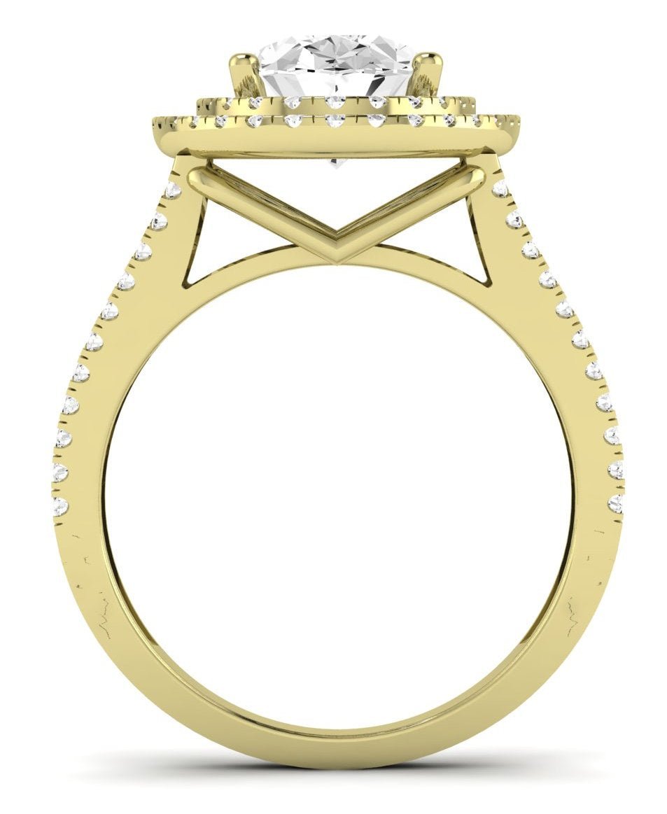 Flora Oval Moissanite Engagement Ring yellowgold