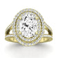 Flora Oval Moissanite Engagement Ring yellowgold