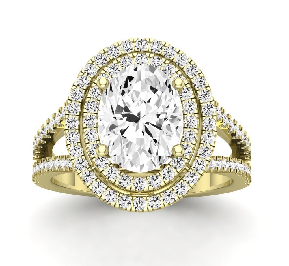 Flora Oval Moissanite Engagement Ring yellowgold