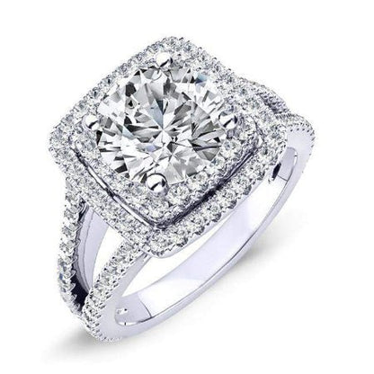 Flora Round Diamond Engagement Ring (Lab Grown Igi Cert) whitegold