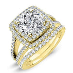 Flora Round Moissanite Bridal Set yellowgold