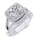 Flora Round Moissanite Bridal Set whitegold