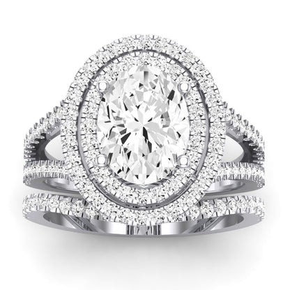 Flora Oval Diamond Bridal Set (Lab Grown Igi Cert) whitegold