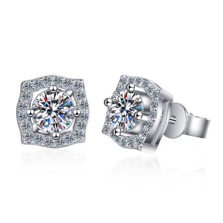 Florie Moissanite Earrings whitegold