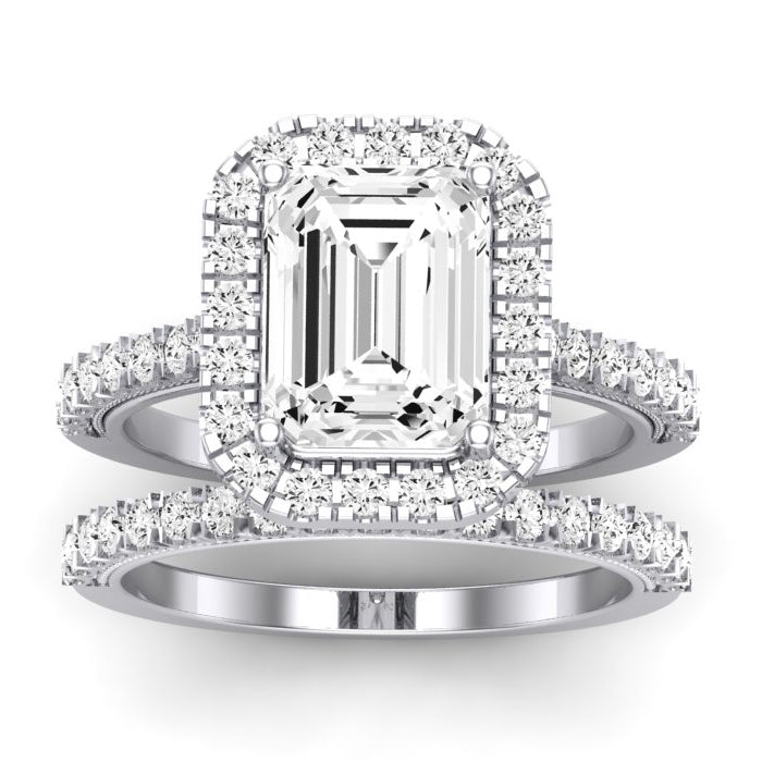 2.00 ct - Florizel - Emerald Moissanite Bridal Set