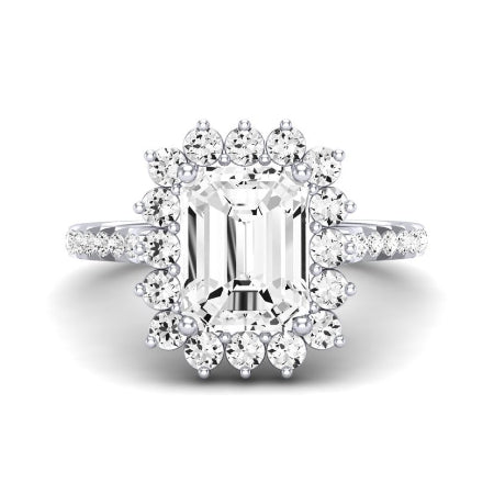 Florizel Emerald Moissanite Bridal Set whitegold