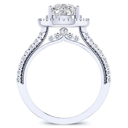 Florizel Cushion Diamond Engagement Ring (Lab Grown Igi Cert) whitegold