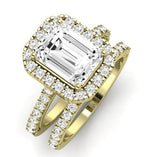 Florizel Emerald Diamond Bridal Set (Lab Grown Igi Cert) yellowgold