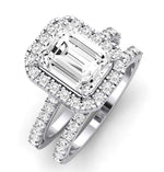 Florizel Emerald Diamond Bridal Set (Lab Grown Igi Cert) whitegold