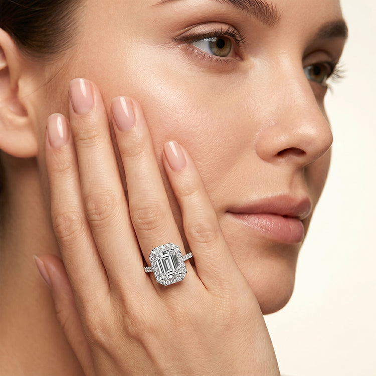 florizel gia natural emerald diamond engagement ring