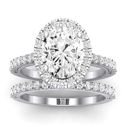 Florizel Oval Diamond Bridal Set (Lab Grown Igi Cert) whitegold