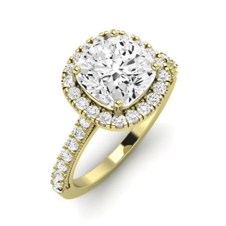 Florizel Diamond Matching Band Only (does Not Include Engagement Ring) For Ring With Cushion Center yellowgold