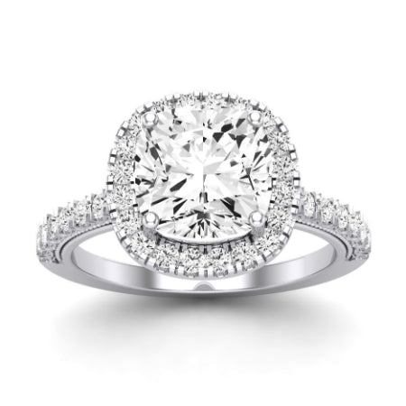 Florizel Diamond Matching Band Only (does Not Include Engagement Ring) For Ring With Cushion Center whitegold