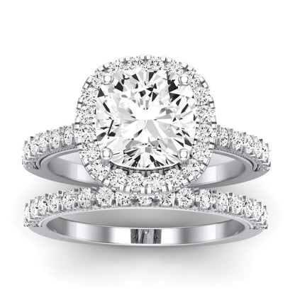 Florizel Diamond Matching Band Only (does Not Include Engagement Ring) For Ring With Cushion Center whitegold