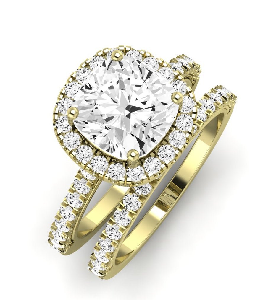 Florizel Diamond Matching Band Only (does Not Include Engagement Ring) For Ring With Cushion Center yellowgold