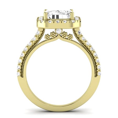 Florizel Diamond Matching Band Only (does Not Include Engagement Ring) For Ring With Emerald Center yellowgold