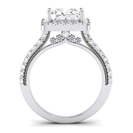 Florizel Diamond Matching Band Only (does Not Include Engagement Ring) For Ring With Princess Center whitegold