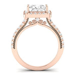 Florizel Diamond Matching Band Only (does Not Include Engagement Ring) For Ring With Princess Center rosegold