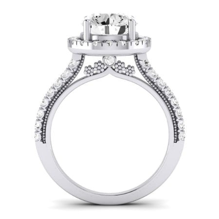 Florizel Diamond Matching Band Only (does Not Include Engagement Ring) For Ring With Round Center whitegold