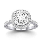 Florizel Moissanite Matching Band Only (does Not Include Engagement Ring) For Ring With Cushion Center whitegold