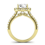 Florizel Moissanite Matching Band Only (does Not Include Engagement Ring) For Ring With Cushion Center yellowgold