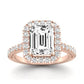 Florizel Moissanite Matching Band Only (does Not Include Engagement Ring) For Ring With Emerald Center rosegold