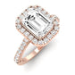 Florizel Moissanite Matching Band Only (does Not Include Engagement Ring) For Ring With Emerald Center rosegold