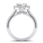 Florizel Moissanite Matching Band Only (does Not Include Engagement Ring) For Ring With Oval Center whitegold