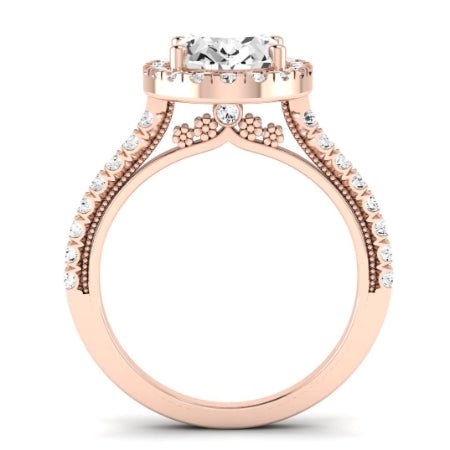 Florizel Moissanite Matching Band Only (does Not Include Engagement Ring) For Ring With Oval Center rosegold