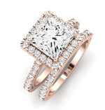 Florizel Moissanite Matching Band Only (does Not Include Engagement Ring) For Ring With Princess Center rosegold