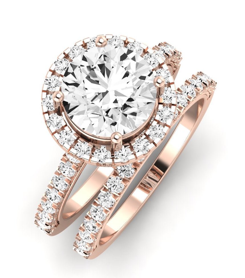 Florizel Moissanite Matching Band Only (does Not Include Engagement Ring) For Ring With Round Center rosegold