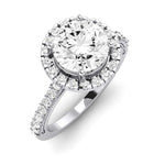 Florizel Moissanite Matching Band Only (does Not Include Engagement Ring) For Ring With Round Center whitegold