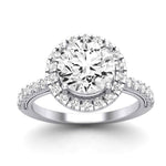 Florizel Moissanite Matching Band Only (does Not Include Engagement Ring) For Ring With Round Center whitegold