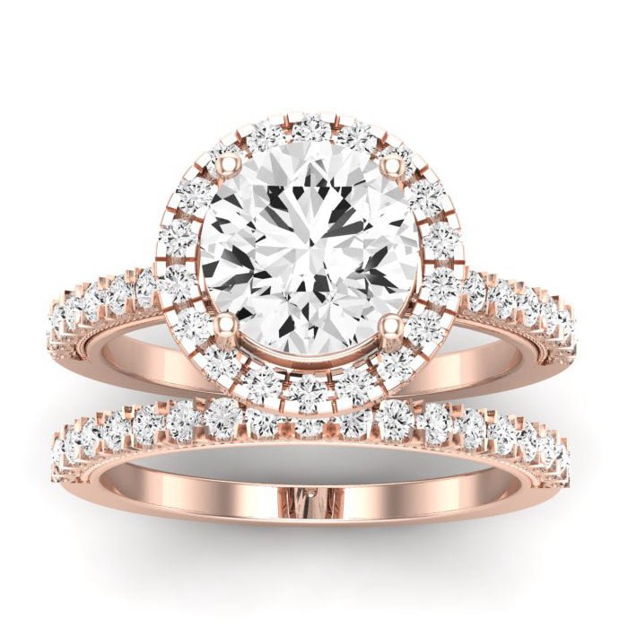 Florizel Moissanite Matching Band Only (does Not Include Engagement Ring) For Ring With Round Center rosegold