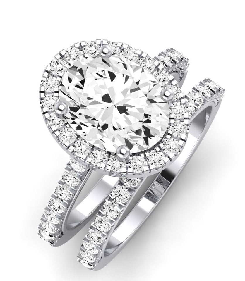 Florizel Oval Moissanite Bridal Set whitegold