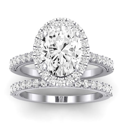 Florizel Oval Moissanite Bridal Set whitegold