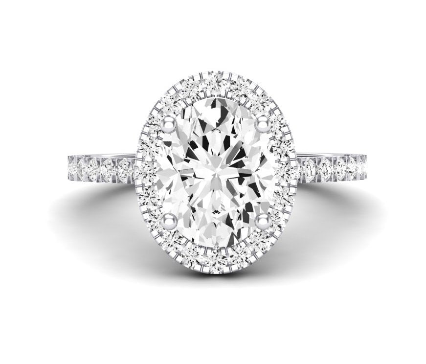 Florizel Oval Moissanite Engagement Ring whitegold