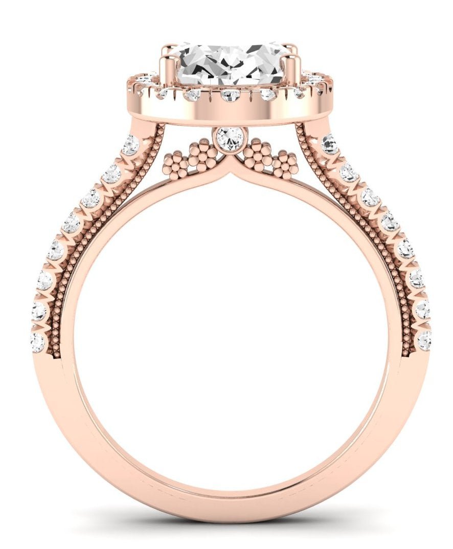 Florizel Oval Moissanite Engagement Ring rosegold