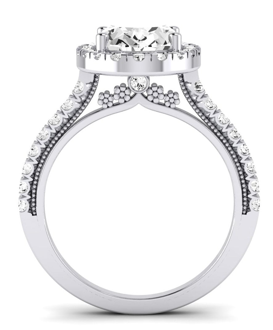 Florizel Oval Moissanite Engagement Ring whitegold