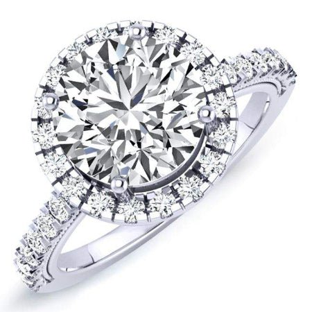 Florizel Round Moissanite Engagement Ring whitegold