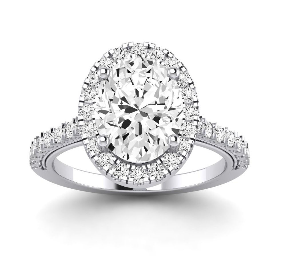 Florizel Oval Diamond Engagement Ring (Lab Grown Igi Cert) whitegold