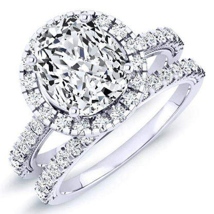 Florizel Cushion Diamond Bridal Set (Lab Grown Igi Cert) whitegold