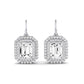 Forrest Cushion Cut Diamond Halo Drop Earrings