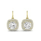 Forrest Cushion Cut Diamond Halo Drop Earrings (Clarity Enhanced) yellowgold